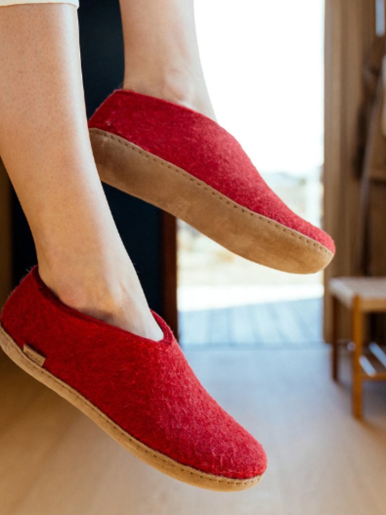 Womens Glerups Slippers - Red Woold With Leather Sole - Size Eu 36 (Us 6) — image 2 of 8